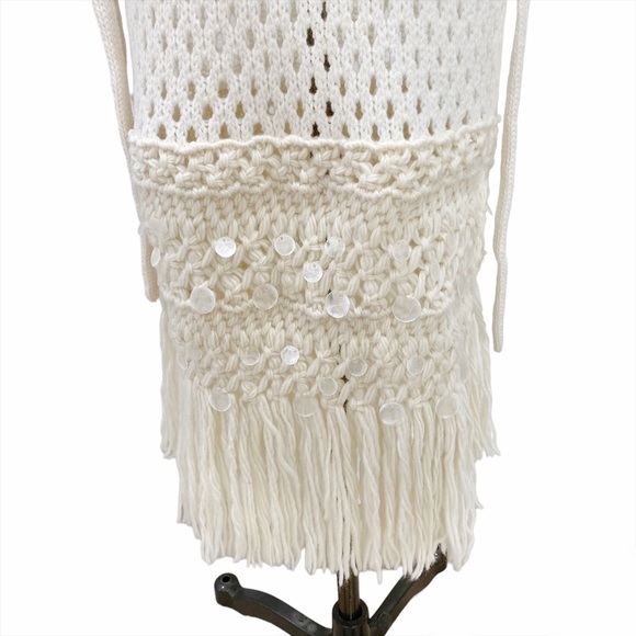 SEA NEW YORK Jesse Knit Crochet Fringe Wool Dress Size XS - Picture 10 of 12